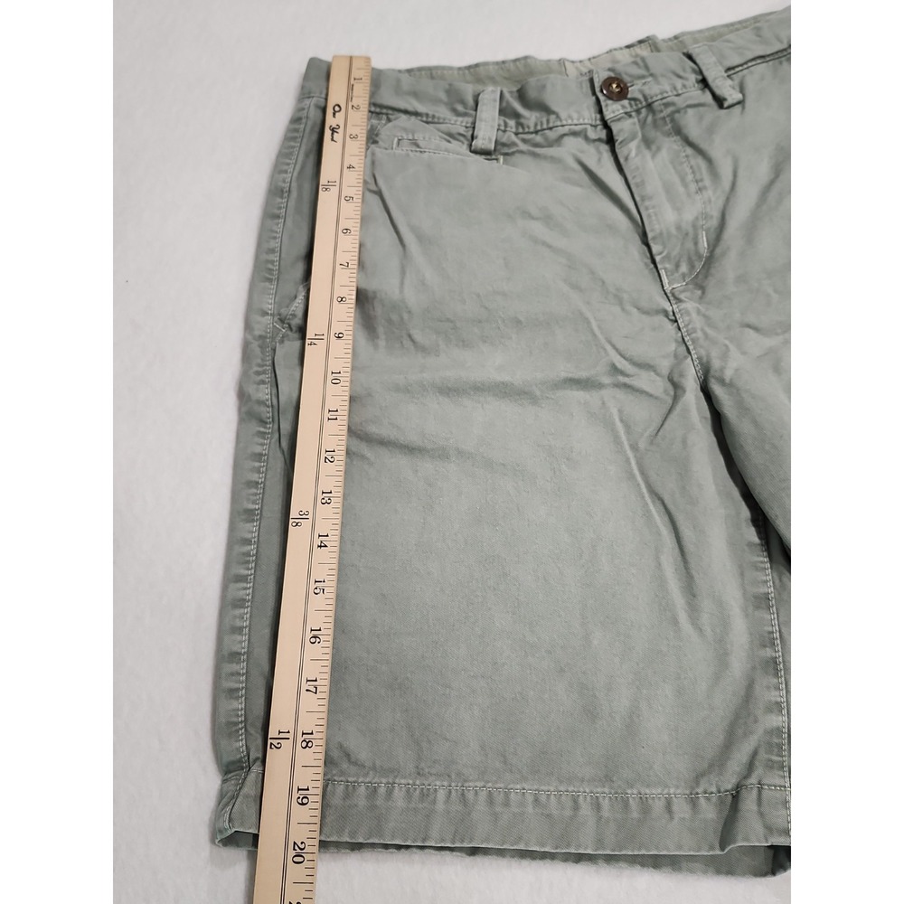 American Eagle Shorts Mens 34 Prep Fit Olive Green Chino Casual Flat Front - Picture 5 of 11